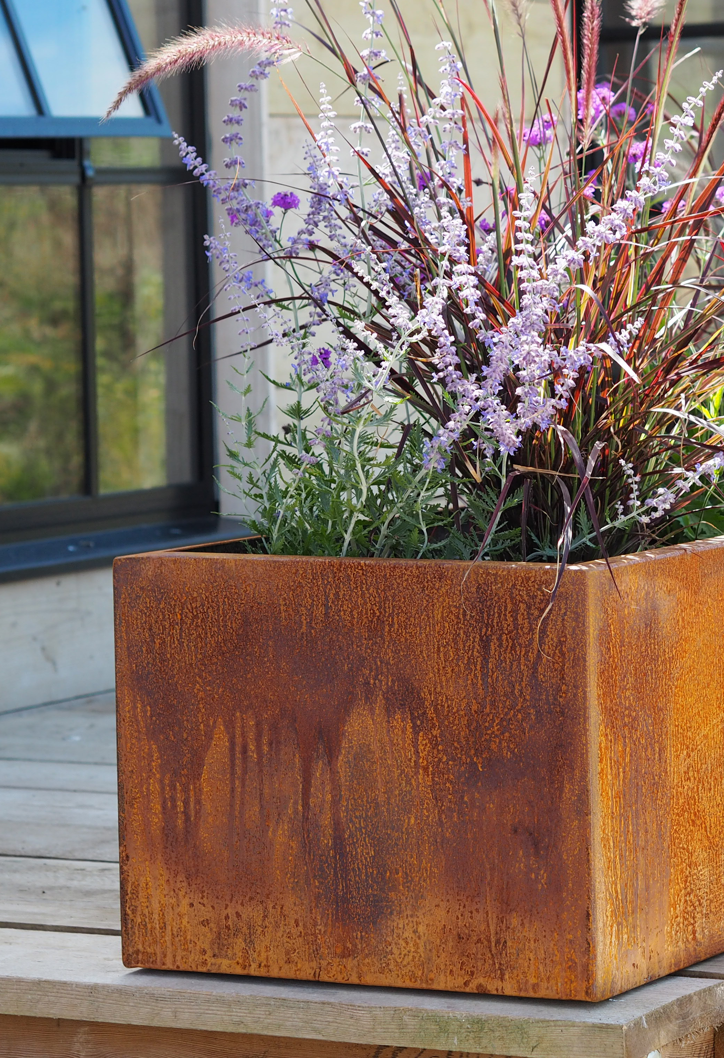 Oxidised Steel Planters